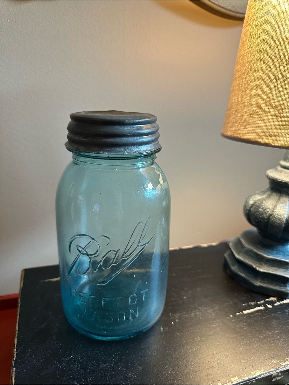 #13 blue Ball Mason Jar. Selling other places up to $1000 original top!